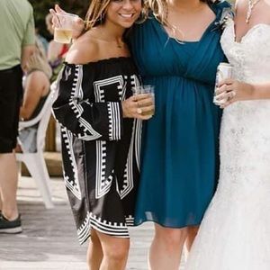 Off the Shoulder Navy Dress